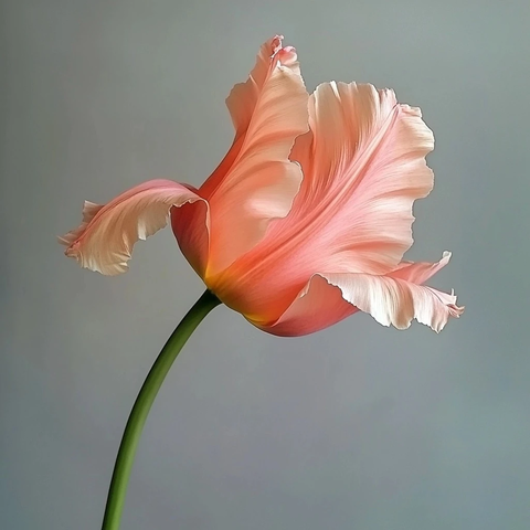 粉色波浪郁金香闭合花朵