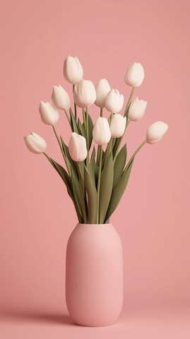 粉色花瓶插花布置