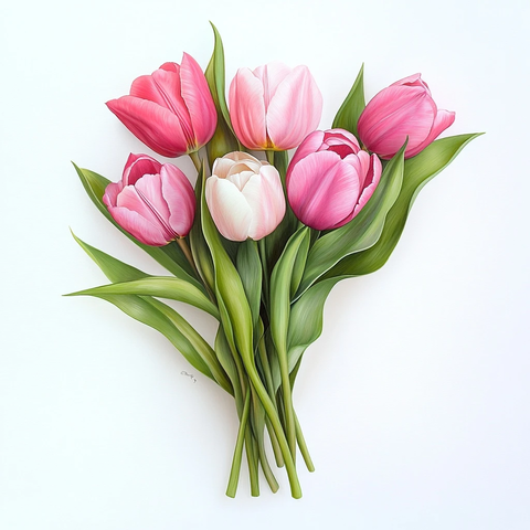 粉色郁金香花束