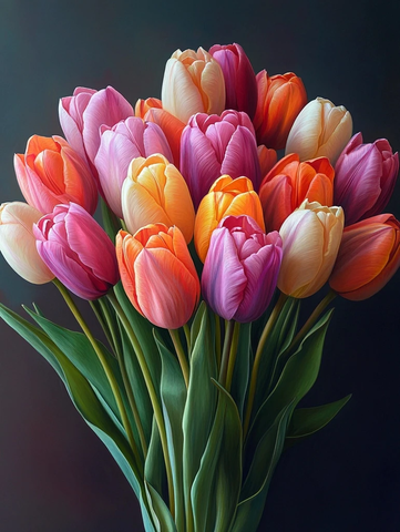 多彩郁金香花束