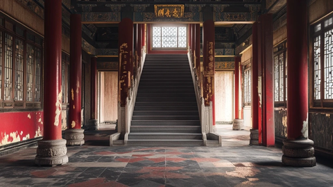 古建筑内的楼梯场景