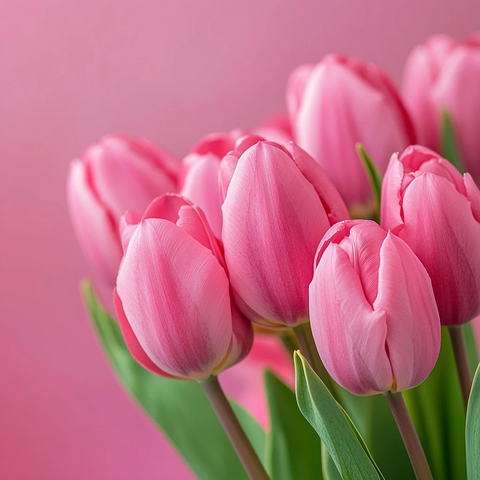 粉色郁金香花蕾特写