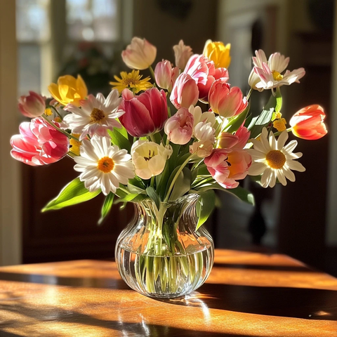 春日花束玻璃瓶插花