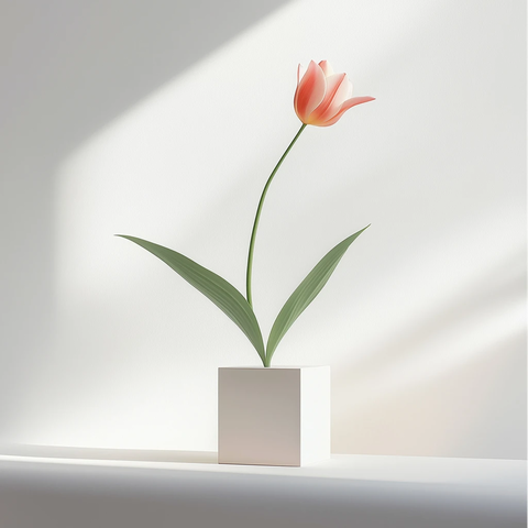 简约花瓶单支花艺