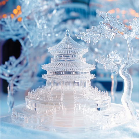精致的冰晶天坛建筑模型