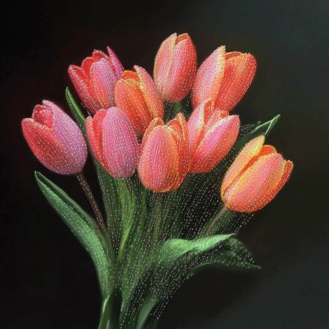 妇女节数字艺术花束