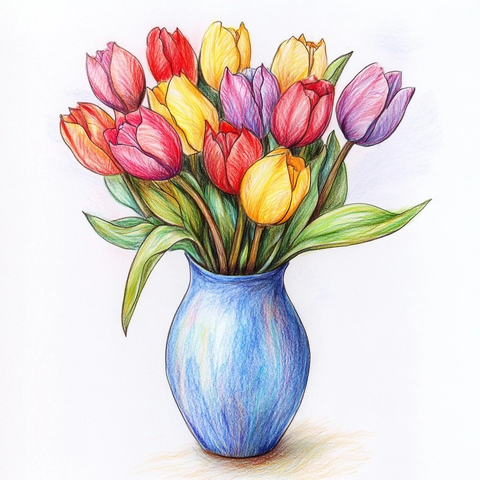 陶瓷花瓶插花图