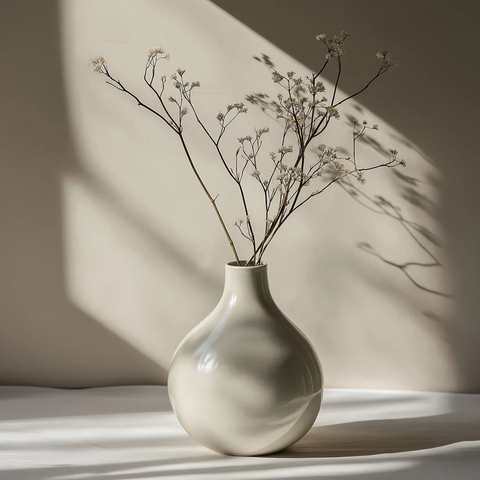 现代简约白色陶瓷花瓶