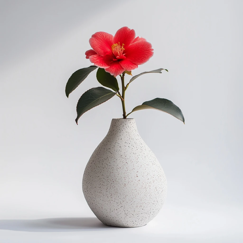 简约花瓶与红山茶花