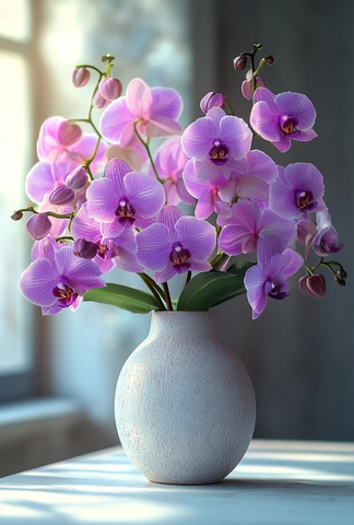 紫罗兰兰花简约花瓶静物