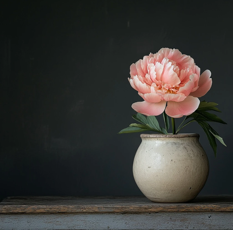 粉色芍药陶瓷花器