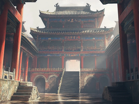 古建筑中式楼阁全景展示