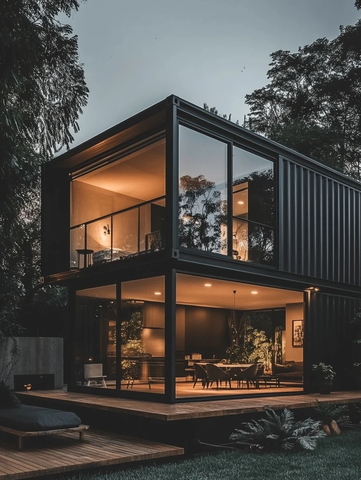 两层集装箱玻璃屋阳台