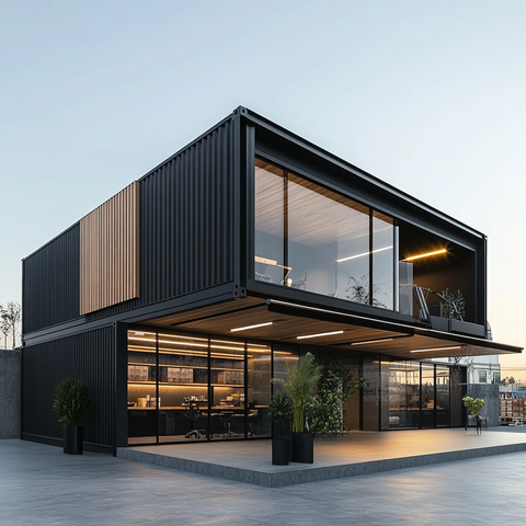 黑色集装箱办公储物组合