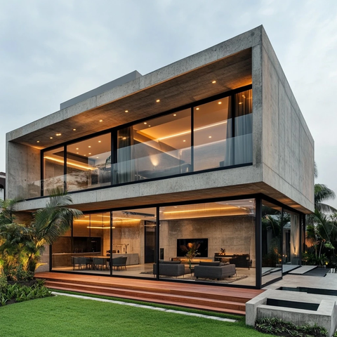 现代庭院玻璃门设计