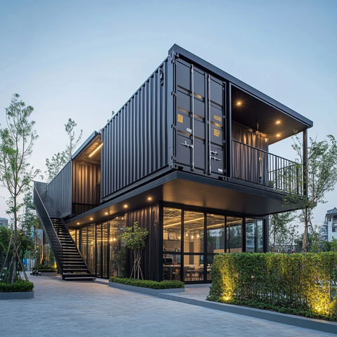 两层集装箱商业建筑