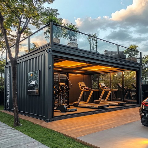 双集装箱健身房与休闲露台
