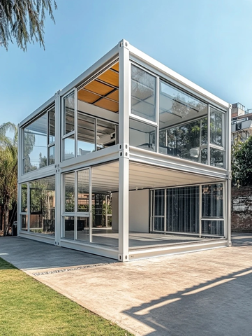 两层集装箱房屋玻璃门窗