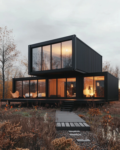 黑色多层乡村容器住宅