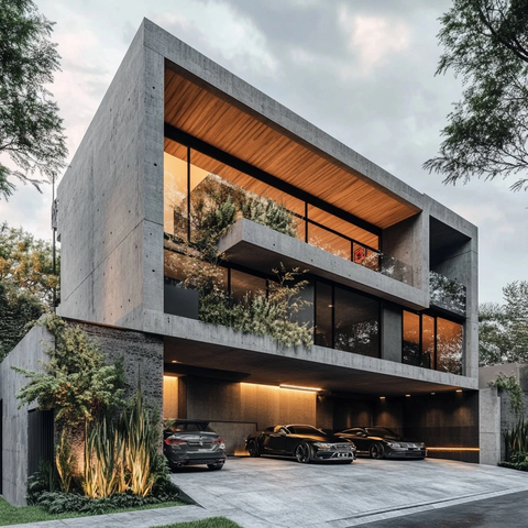 现代住宅设计多层次悬挑结构