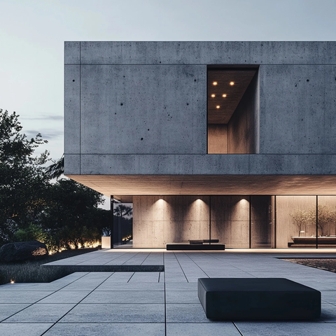 混凝土住宅与地中海植被