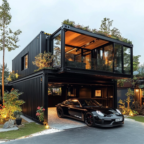 豪华容器住宅车库保时捷