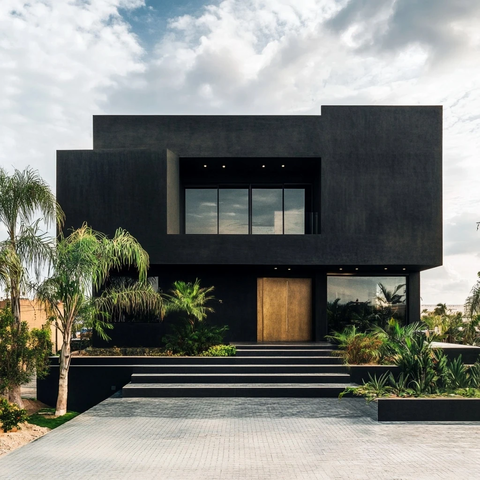 黑色现代矩形别墅设计