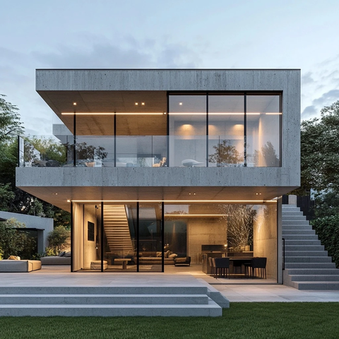 玻璃外墙双单元楼梯连接