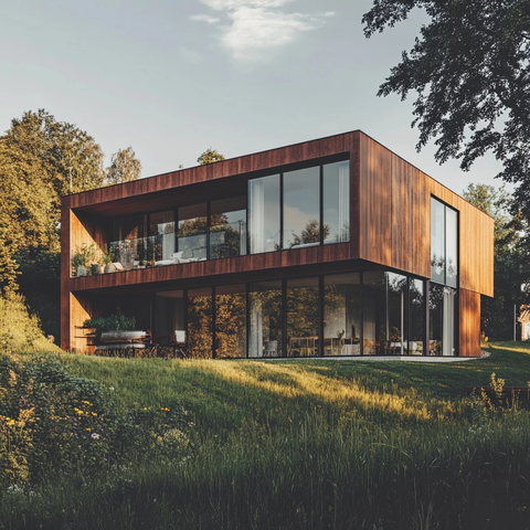 山坡现代住宅木质结构