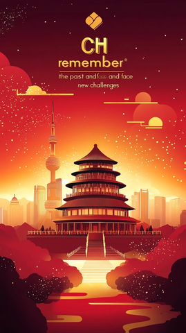 天坛与东方明珠夜景图