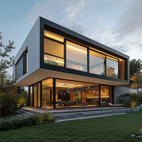 双层大窗现代住宅设计