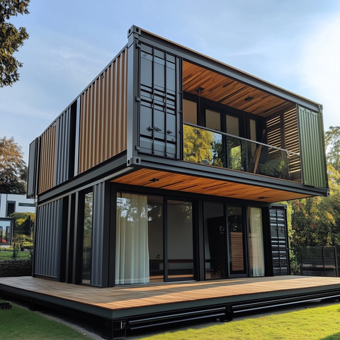 集装箱模块房屋建造现场