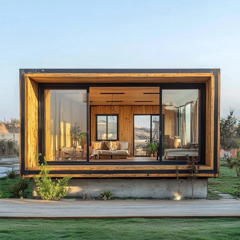 木结构模块住宅平面屋顶花园