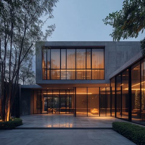 现代建筑外观夜景