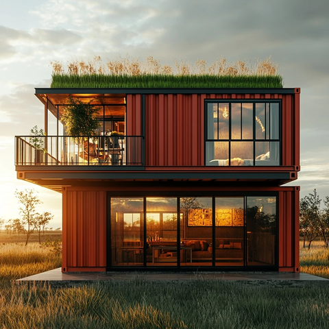 货柜阳台设草坪二楼住宅