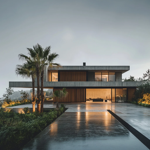 混凝土木屋光影切割