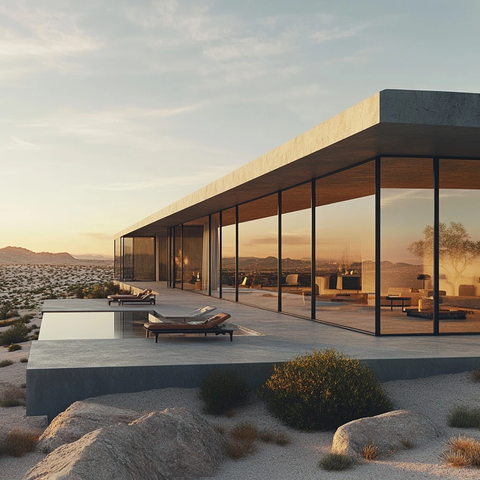 沙漠玻璃屋全景视野