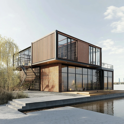 集装箱房屋河岸高处设计