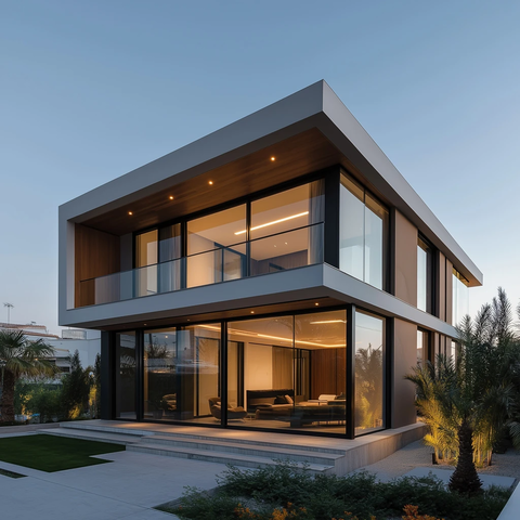 双街角玻璃立面别墅