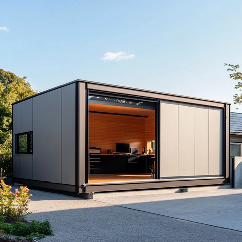 预制构件车库与木工工具