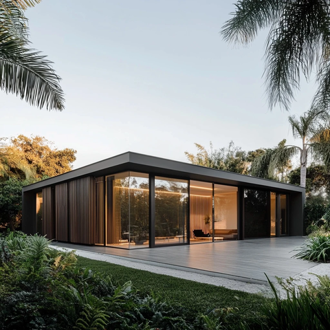 现代简约平房设计木质外墙