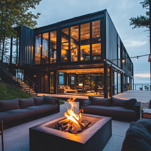 三层集装箱豪宅俯瞰海湾