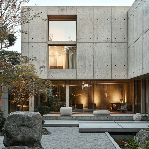 水泥风格建筑外观