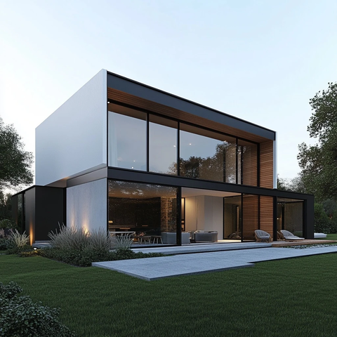 现代简约住宅自然材料融合