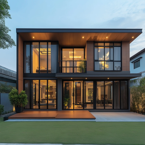 玻璃开放式三室两卫设计