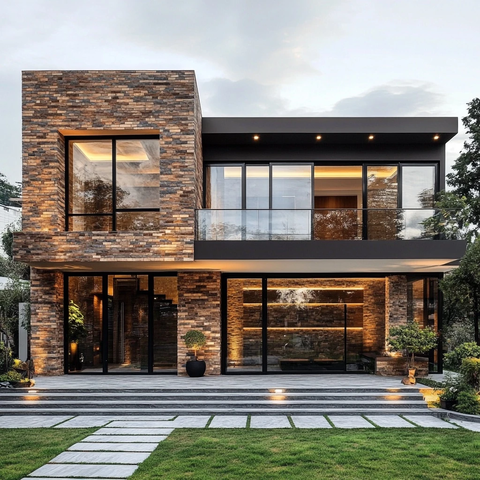 双层耐火砖与花岗岩外立面