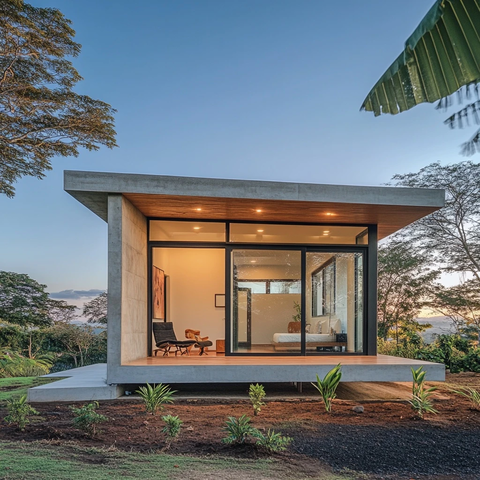 玻璃木质白混凝土外立面