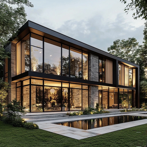 木墙石屋花园泳池