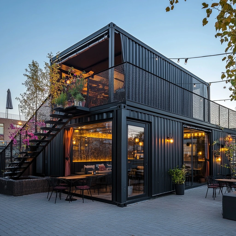 黑色金属集装箱咖啡馆