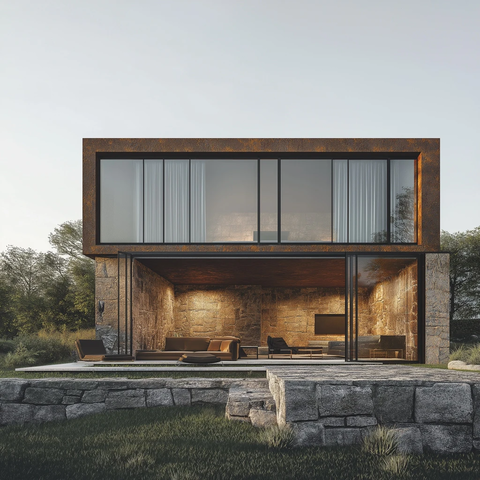 石砌遗址玻璃钢屋